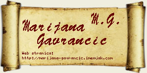 Marijana Gavrančić vizit kartica